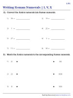 Writing Roman Numerals - I, V, X