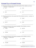 Rounding Decimals Worksheets