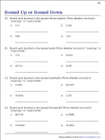 Rounding Decimals Worksheets