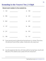 Rounding 3-Digit Numbers to the Nearest Ten Worksheets