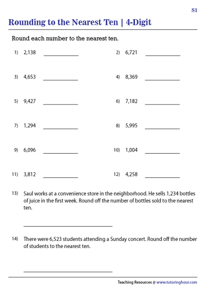 Rounding 4-Digit Numbers to the Nearest Ten
