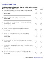 Statements on Rules and Laws - True or False