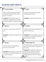 Scarcity and Choices - A Chart of Key Concepts