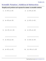 Addition and Subtraction with Scientific Notation Worksheets