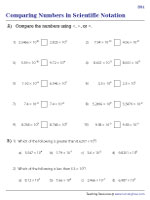 physics worksheet scientific notation Comparing Numbers in Scientific Notation - Easy