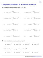 physics worksheet scientific notation Comparing Numbers in Scientific Notation - Moderate