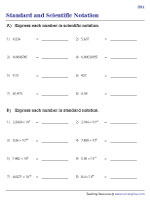 physics worksheet scientific notation Convert between Standard and Scientific Notation - Easy