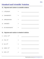 Convert between Standard and Scientific Notation - Moderate