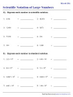 Converting between Standard Notation and Scientific Notation - Easy