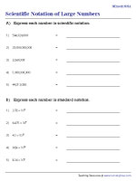 Converting between Standard Notation and Scientific Notation - Moderate