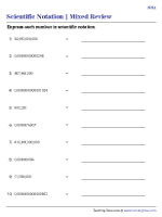 physics worksheet scientific notation Express in Scientific Notation - Moderate