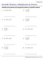 physics worksheet scientific notation Multiplication and Division with Scientific Notation Worksheets