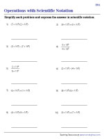 Operations with Scientific Notation Worksheets