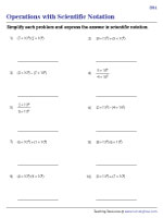 physics worksheet scientific notation Operations with Scientific Notation Worksheets