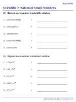 Converting between Standard Notation and Scientific Notation - Moderate