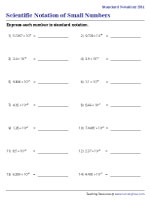 Converting Scientific Notation of Small Numbers into Standard Notation