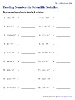 Reading Numbers in Scientific Notation - Easy