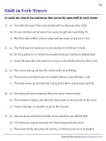 Shift in Verb Tenses Worksheets