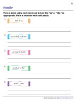 Forming Similes and Using Them in Sentences