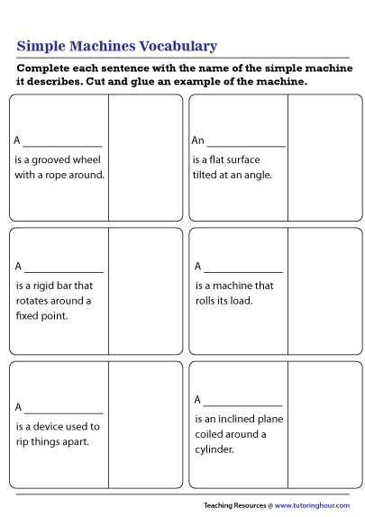 Simple Machines Vocabulary