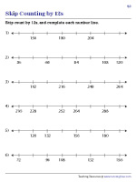 Skip Counting by 12s on a Number Line | Worksheet #2