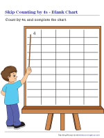 Skip Counting by 4s - Blank Chart