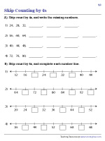 Skip Counting by 4s | Worksheet #2