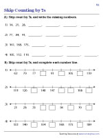 Skip counting by 7s | Worksheet #1