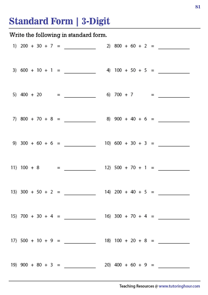 Expanded form 2nd Grade
