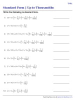 Product Form to Standard Form - Up to Thousandths