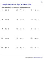 Line Up Subtraction