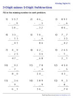 Identifying Missing Digits - 3-Digit and 2-Digit