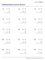 2-Digit Subtraction across Zeros