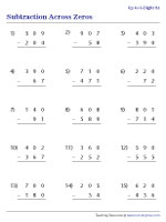 3-Digit Subtraction across Zeros