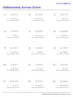 4-Digit Subtraction across Zeros