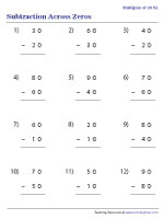 Subtracting Multiples of 10 across Zeros