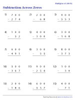 Subtracting across Zeros from Multiples of 100