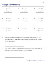 6-Digit Subtraction - With Word Problems