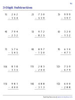 Subtracting 3-Digit Numbers with Some Regrouping