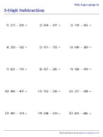 3-Digit Horizontal Subtraction - Regrouping