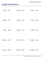 3-Digit Horizontal Subtraction - No Regrouping