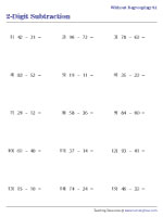 2-Digit Horizontal Subtraction - No Regrouping