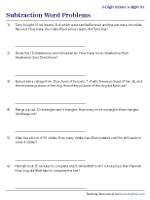 2-Digit minus 1-Digit Word Problems