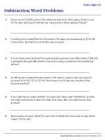 Multi-digit Subtraction Word Problems