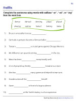 Completing Sentences Using Words with Suffixes -Er, -Ed, -Ing
