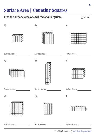 Surface Area by Counting Unit Squares