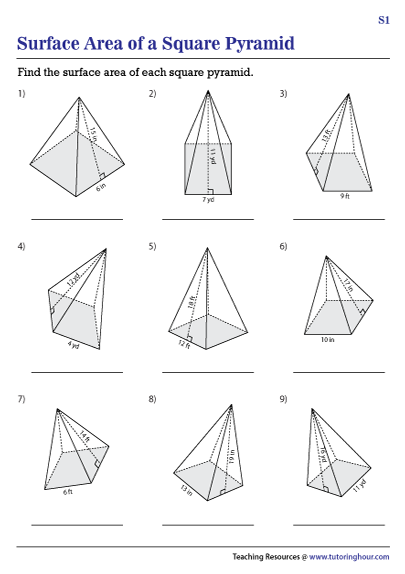 Surface Area of a Square Pyramid