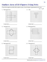 Finding Surface Area Using Net by Counting Squares - Customary