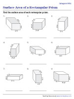 Surface Area of a Rectangular Prism - Integers - Moderate - Customary