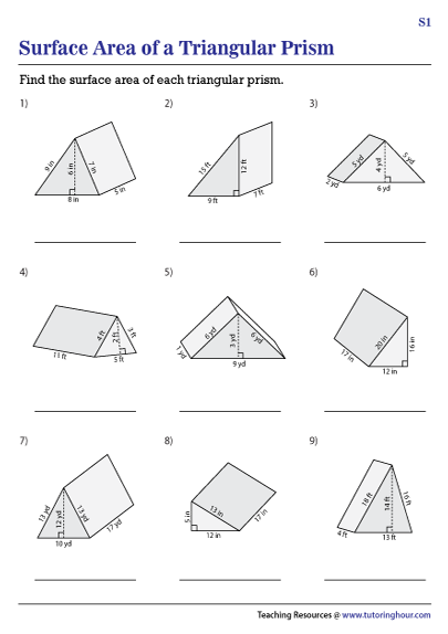 Surface Area of a Triangular Prisms